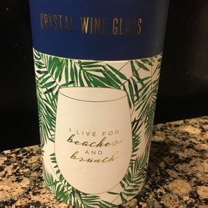 Crystal Wine Glass "I Live for Beaches and Brunch"